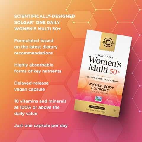 SOLGAR - Solgar One Daily Mulheres 50+ – Suporte Completo para o Corpo – Absorção Avançada – Coração e Ossos – 50g