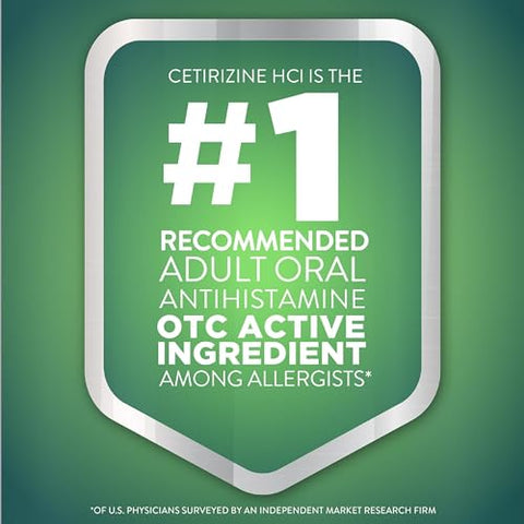 All Day Allergy, Cetirizine Hydrochloride 10 mg, 365 Comprimidos – Antialérgico - GoodSense