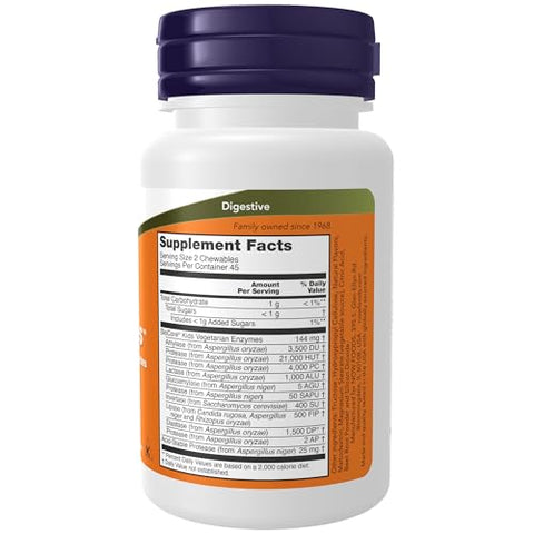 ChewyZymes: Enzimas Mastigáveis de Amplo Espectro, Sabor de Frutas Vermelhas, 90 Comprimidos - NOW Foods