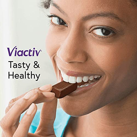 Suplemento de Cálcio com Vitamina D em Pastilhas Macias, Sabor Chocolate ao Leite, 180 Unidades - Viactiv