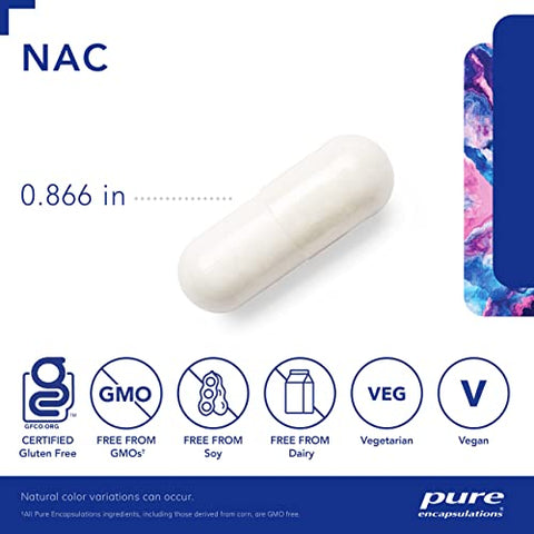 NAC 600 mg – Suplemento de N-Acetil Cisteína para Saúde Pulmonar | Marca Pure Encapsulations - Pure Encapsulations