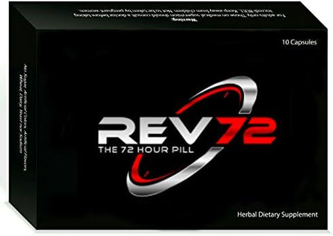 Rev72 - XL ~ Poderoso Estimulante Natural Masculino 72h (10 Pacotes) | Potência Máxima | 72h de Ação | Estimulante Masculino Natural | 10 Pacotes | XL