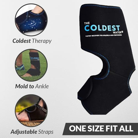The Coldest Water - Envoltório de Gelo para Alívio da Dor no Tendão de Aquiles, Fascite Plantar e Pés Doloridos | Melhor para Lesões no Tendão de Aquiles | Compressa de Gelo com Gel de Resfriamento | Marca: Coldest Foot