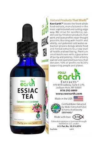 Raw Earth - Extrato de Chá ESSIAC – 8 Ervas Orgânicas | 100% Natural | 200g