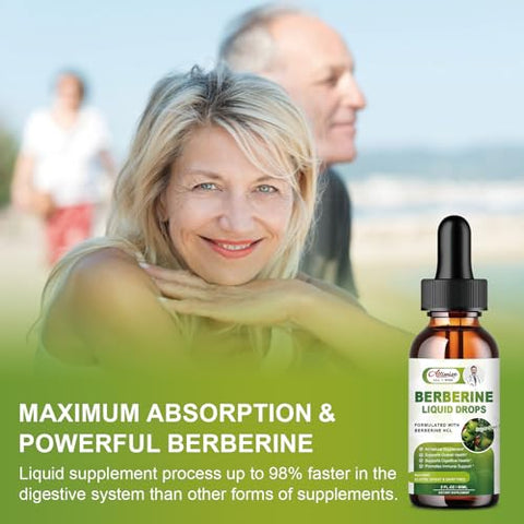 Alliwise - 2 Pack Premium Berberine – 1500mg Gotas Líquidas de Berberina para Sistema Imunológico e Digestivo