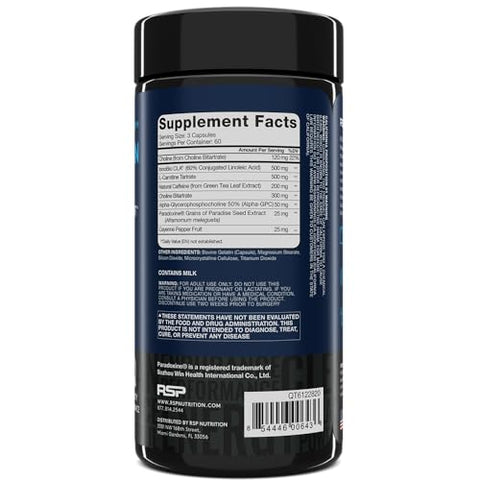 RSP NUTRITION - RSP Nutrition QuadraLean Termogênico Queimador de Gordura para Homens – 60 cápsulas