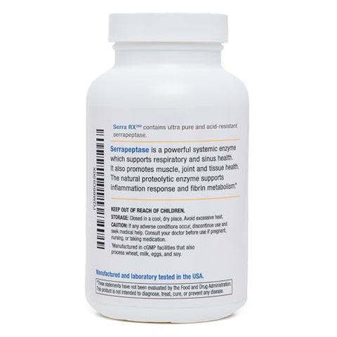 Biomedic Labs RX - Serra-RX 260,000 SU Serrapeptase – Enzima Sistêmica Proteolítica Resistente ao Ácido, Sem OGM, Sem Glúten, Vegano – Suporte para Sinusite e Imunidade