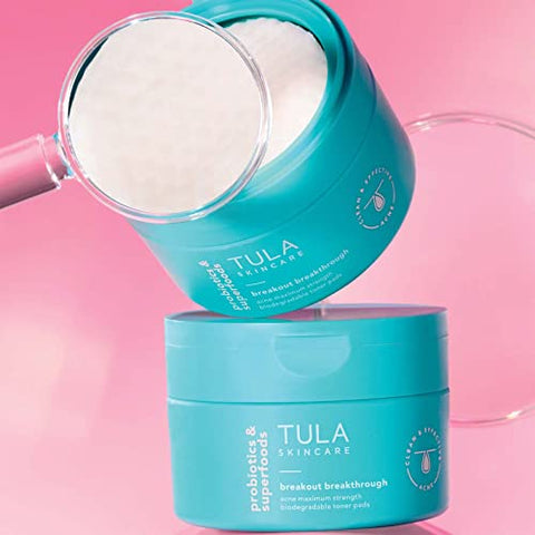 Skin Care – Pads Tônicos Máximo Poder Antiacne, Biodegradáveis, Sem Álcool - TULA