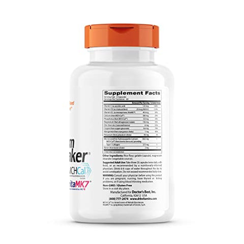 Doctor's BEST - Doctor’s Best Complexo de Fabricante Ósseo de Cálcio com MCHCal, Suporte à Saúde Óssea, Muscular e Esquelética – 100g