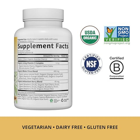 Vitamina C para Adultos com Antioxidantes – 60 cápsulas de 1000mg - Garden of Life