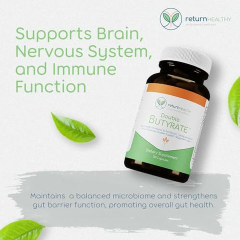 Return Healthy - Suplemento de Saúde Intestinal Duplo Butirato | Probiótico – Melhore sua saúde intestinal com o poder do Butirato e Probióticos