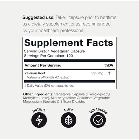 Cápsulas de Raiz de Valeriana Ultra Forte – 1.300mg Extrato Concentrado 4X – Altamente Concentrado e Bioacessível – 120 Cápsulas - Toniiq