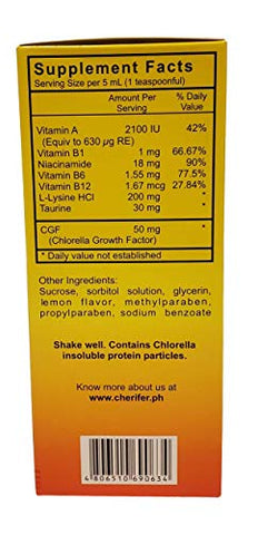 2 Xarope Fator de Crescimento Chlorella, Taurina – 100ml - Cherifer