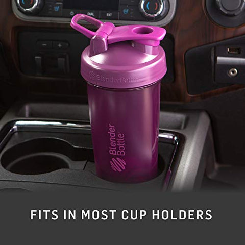 Classic V2 Garrafa Shaker Ideal para Shake de Proteína e Pré-Treino, 20 ml (3 Unidades) Vermelho, Verde e Roxo - BlenderBottle