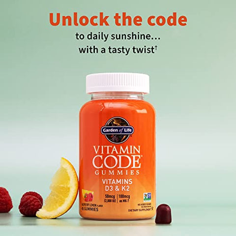 Gomas de Vitamina D3 K2 com Prebióticos – Fortaleça sua Saúde com Deliciosos Gummies - Garden of Life