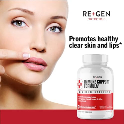 Re+Gen Nutrition - Re Gen Nutrition – Suplemento Imunológico para Adultos, Cápsulas Naturais com Zinco, Vitamina C e Aminoácido L-lisina