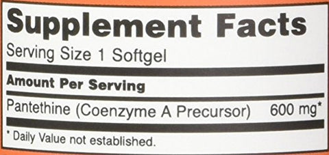 NOW Foods - Pantetina 600 mg 60 Softgels (Pack de 2)