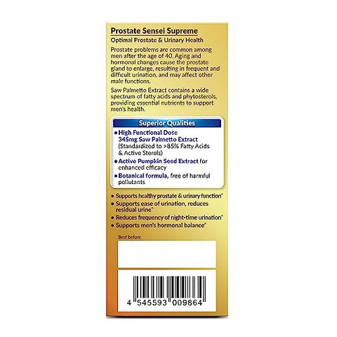 Japan Prostate Sensei Supreme – Saw Palmetto com >85% de Ácidos Graxos – 60 cápsulas - AFC