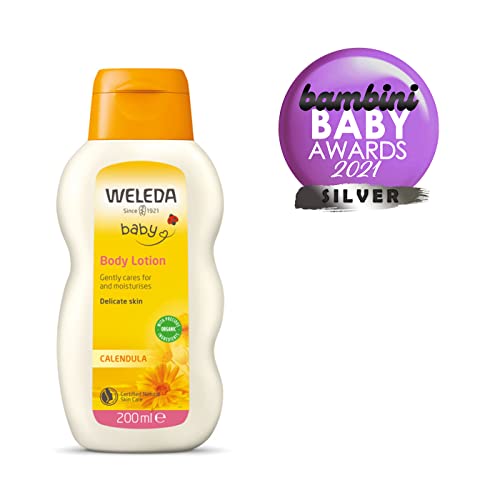 Baby Calendula Loção Corporal Reconfortante, Hidratante Vegetal com Calêndula, Camomila, Amêndoa Doce e Óleos de Gergelim, 200 ml - Weleda