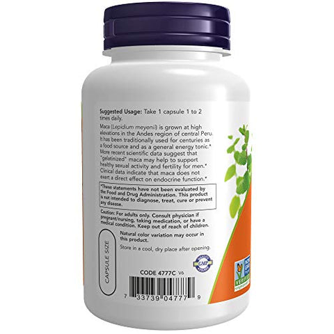 Maca 750 mg – Saúde Reprodutiva – 90 Cápsulas Vegetais - NOW Foods