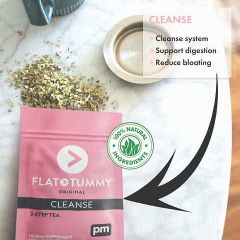 Chá Detox Flat Tummy Tea – Programa de 4 Semanas em 2 Passos – Energia Revigorante