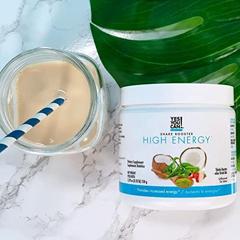 Shake Booster – Bebida Energética em Pó com Coco Natural, Cafeína do Chá, Extrato de Semente de Guaraná, Vitamina B12, Ácido Alfa Lipóico, 100g - Yes You Can!