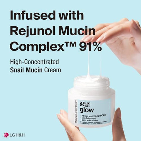 GANGNAM GLOW - Creme Facial Rejunol Mucin 110ml – Hidratante de Mucina de Caracol com Ácido Hialurônico