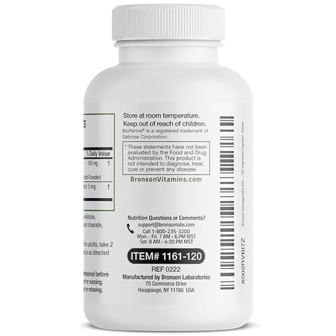 Ashwagandha Extra Forte para Redução do Estresse – 60 Cápsulas - Bronson