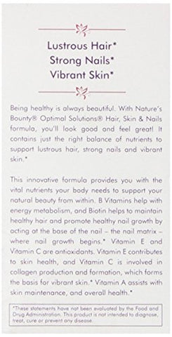 Nature's Bounty - HAIR/SKIN/NAILS TABS NBY 60 – Fórmula Avançada para Cabelo, Pele e Unhas – 60 Comprimidos