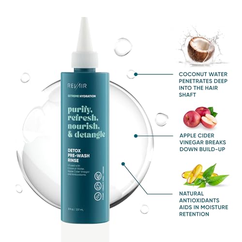 Detox Pré-Lavagem Vinagre de Maçã Enxágue Capilar – Tratamento Pré-Shampoo para Remover Acúmulo – Marca REVAIR - REVAIR