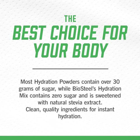 BIOSTEEL - BioSteel Zero Sugar Hydration Mix – Hidratação Saborosa com 5 Eletrólitos Essenciais, Sabor Limão-Lima, 45 Porções por Pote