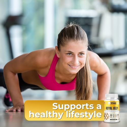 HONEYBEEZONE - Royal Jelly 500 mg – Cápsulas Veganas de Geléia Real de Abelha, Superfood Natural Anti-Envelhecimento e Estimulante Cerebral – 60 Cápsulas de Geléia Real de Abelha