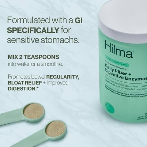 Enzimas Digestivas Diárias de Fibra – Pó de Suplemento de Fibra com Prebióticos | Hilma Enzimas Digestivas Diárias de Fibra – Pó com Prebióticos - Hilma