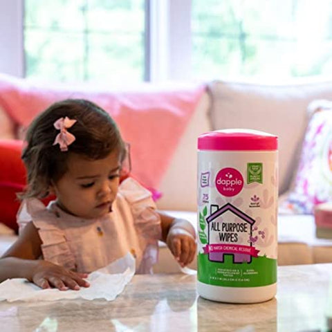Lenços Umedecidos para Bebês, Base Vegetal, Hipoalergênico, Lavanda, Transparente, 75 Unidades, Pacote com 3 - Dapple