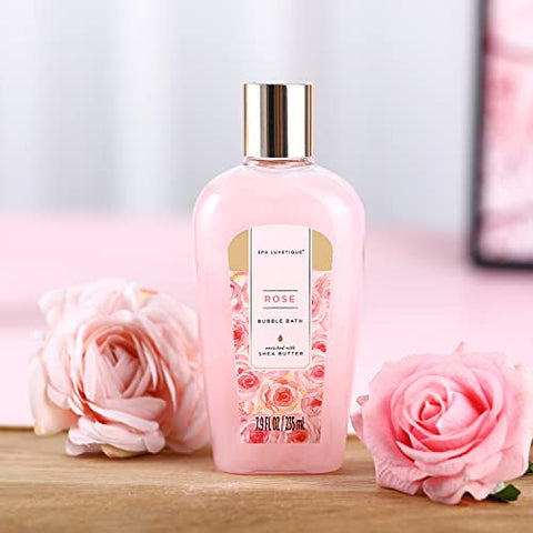 spa luxetique - Conjunto de Presente para Mulheres, Spa Luxetique Banho para Mulheres, 8 Pçs Cesta de Spa de Rosa Inclui Banho de Espuma, Gel de Banho, Loção Corporal, Presentes de Aniversário de Spa, Presentes do Dia das Mães para Mamãe
