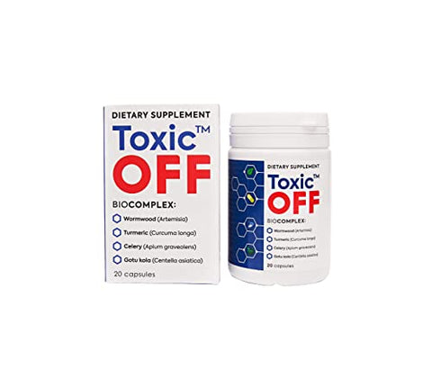 TOXIC OFF - Cápsulas Diárias Fáceis de Engolir, 20,0 Porções (Pacote de 1)