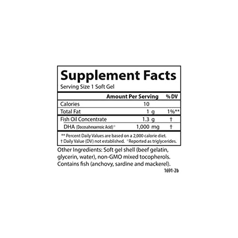 Elite DHA Gems, 1000 mg DHA, Captura Selvagem, Fonte Sustentável, Função Cerebral - Carlson
