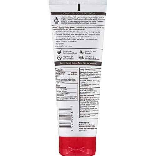 Creme Alívio de Eczema, Loção Corporal para Pele Propensa a Eczema, Creme Hidratante para Eczema, Hidratante Corporal, Multi-Pack, 240 ml (3 Tubos) - Eucerin