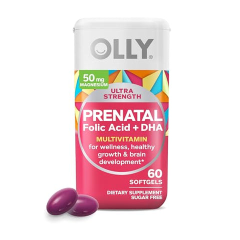 Ultra Strength Prenatal Multivitamin Softgels – Suporte ao Crescimento Saudável – 60 cápsulas - OLLY