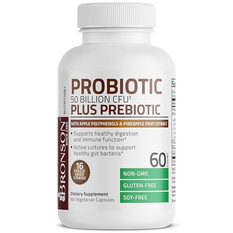 Probiótico 50 Bilhões UFC Prebiótico com Polifenóis de Maçã – Aumente sua saúde intestinal com eficácia! - Bronson