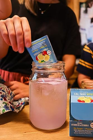 Dr. Price's Vitamins - Dr. Price’s Vitamins Cal-Mag Vites – Pó de Cálcio e Magnésio para Homens e Mulheres | 30 Pacotes | Vitamina K, D, Suplemento Mineral | Bebida Natural Relaxante para Aliviar o Estresse | Sem Açúcar