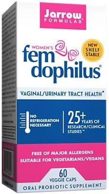 Jarrow - Formulas Fem-Dophilus – 1 Bilhão de Organismos por Porção – 60 Cápsulas Vegetais – Probiótico Feminino – Saúde do Trato Urinário – Até 60 Porções