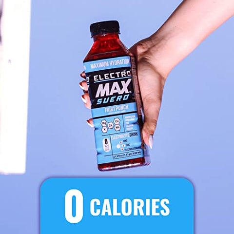 Bebida Eletrolítica Zero Açúcar – Pack com 12 Unidades (630 ml cada) – Hidratação para Esportes, Recuperação e Uso Diário – Magnésio, Potássio, Zinco, Cálcio – Zero Calorias - ELECTROMAX SUERO