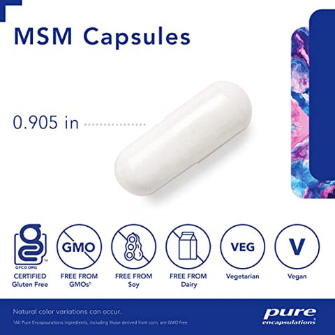 MSM Cápsulas | Suplemento de Enxofre para Apoiar Articulações, Sistema Imunológico, Tecido Conjuntivo e Saúde Respiratória* | 360 Cápsulas - Pure Encapsulations