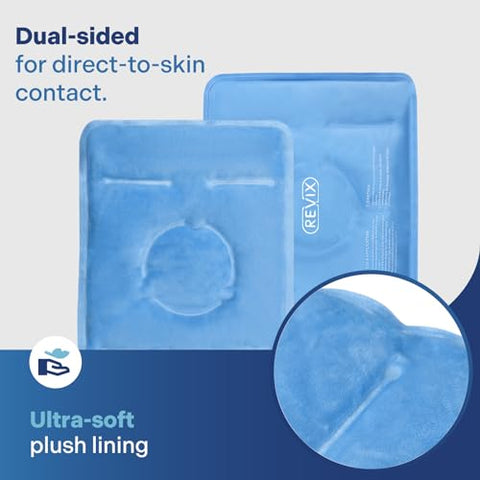 Ice Pack para Alívio da Dor no Joelho, Envoltório de Gelo em Gel Reutilizável para Lesões nas Pernas, Inchaço, Cirurgia de Substituição do Joelho, Terapia de Compressa Fria para Artrite, Ruptura do Menisco e LCA Azul - REVIX