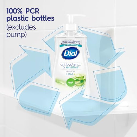 Sabonete Líquido Antibacteriano Dial, Aroma de Aloe Vera, 325 ml (Embalagem com 12 unidades)