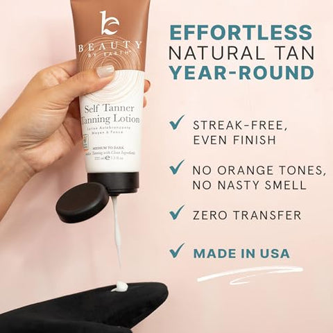 Beauty by Earth - Kit Autobronzeador Loção Bronzeadora – Orgânico, Fabricado nos EUA