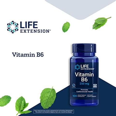 Vitamina B6 250 mg Life Extension – Para Saúde Cardiovascular