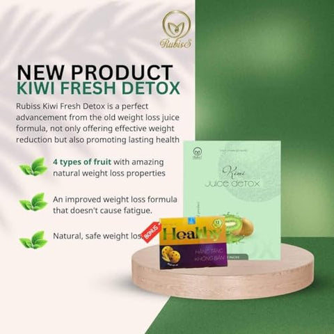 Generic - Combo RubisS Detox Sabor Kiwi (12 pacotes + 1 caixa de Cookies de Cereais), médio, verde – RubisS Detox Combo Genérico