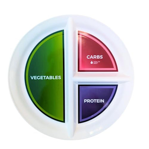 Health Beet - Prato Dividido para Diabetes com Seções para Alimentação Saudável e Controle de Porções (Conjunto com 4) – Dieta Mediterrânea, Dieta Saudável, Dieta Macro, Dieta para Diabetes, Dieta para Perda de Peso